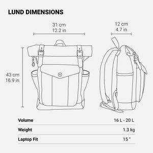 Waxed Canvas Roll Top Backpack - Bison Rover