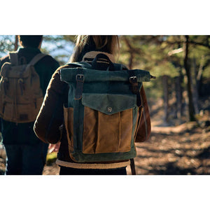 Waxed Canvas Roll Top Backpack - Bison Rover