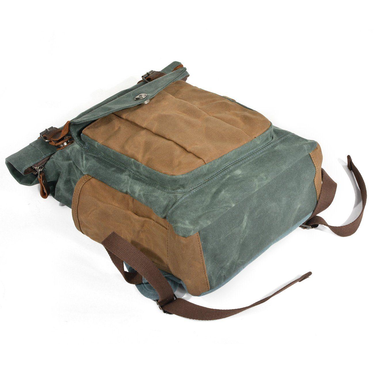 Waxed Canvas Roll Top Backpack - Bison Rover