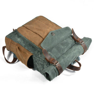 Waxed Canvas Roll Top Backpack - Bison Rover