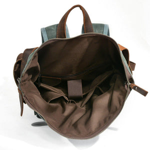 Waxed Canvas Roll Top Backpack - Bison Rover